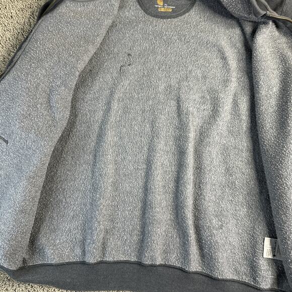Carhartt Hoodie Mens XL Gray Full Zip Original Fit Fleece Lined Workwear Jacket - Picture 5 of 16